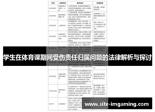 学生在体育课期间受伤责任归属问题的法律解析与探讨